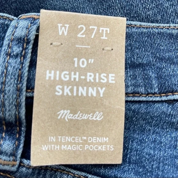 Madewell 10" High-Rise Skinny Jeans Blue Size 27